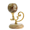 Picture of Marble Candle Holder with Metal Base – A Harmony of Natural Stone & Artistic Metalwork