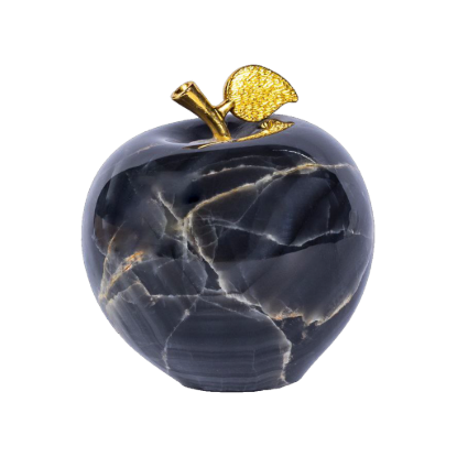 Picture of Royal Onyx Apple Sculpture – A Symbol of Elegance and Modern Artistic Luxury