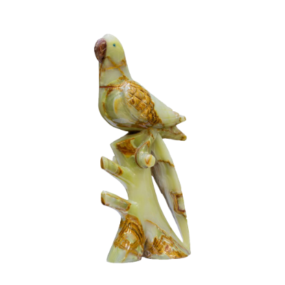 Picture of Royal Marble Parrot Sculpture – A Harmony of Nature and Artistic Elegance