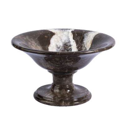 Picture of Royal Black Marble Pedestal Bowl – A Fusion of Natural Sophistication and Timeless Luxury