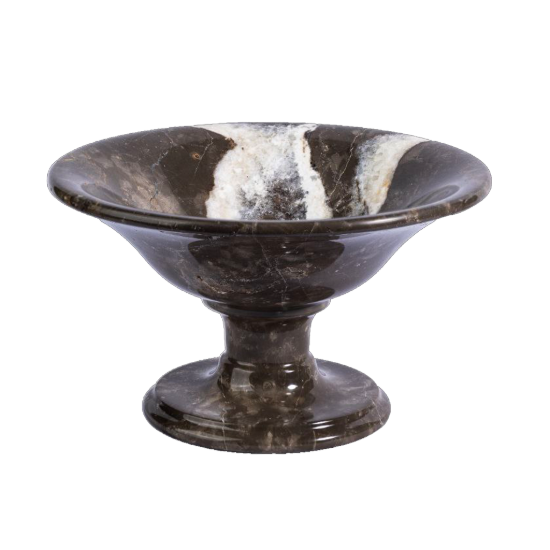 Picture of Royal Black Marble Pedestal Bowl – A Fusion of Natural Sophistication and Timeless Luxury