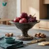 Picture of Royal Black Marble Pedestal Bowl – A Fusion of Natural Sophistication and Timeless Luxury
