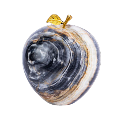 Picture of Royal Blue Onyx Decorative Apple – A Masterpiece of Natural Elegance and Artistic Luxury
