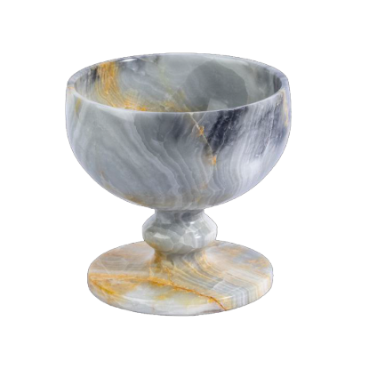 Picture of Royal Blue Onyx Dessert Bowl – A Harmony of Natural Beauty and Refined Elegance