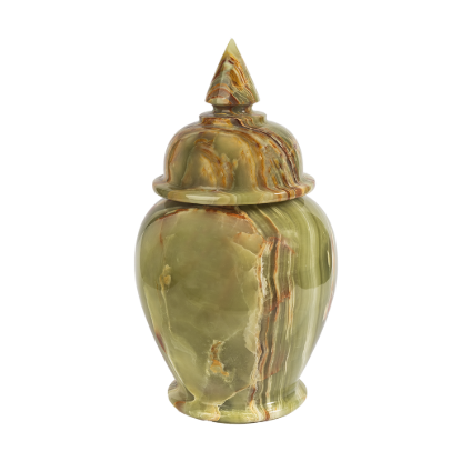 Picture of Royal Green Onyx Decorative Jar – A Masterpiece of Natural Luxury and Timeless Craftsmanship