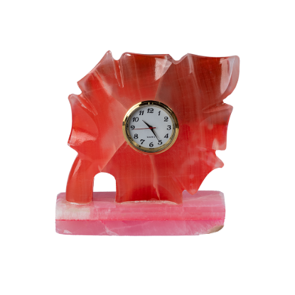 Picture of Royal Red Marble Stone Decorative Clock – A Bold Expression of Luxury and Natural Art