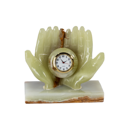 Picture of Royal Marble Stone Decorative Clock – Elegant Handcrafted Leaf Sculpture Design