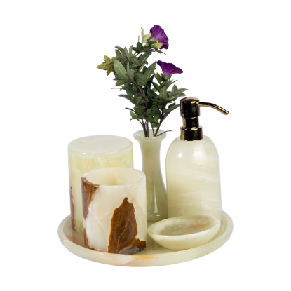 Picture of Royal White Marble Bathroom Accessories Set – Timeless Luxury Inspired by Natural Elegance