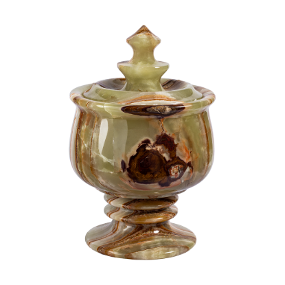 Picture of Royal Green Onyx Stone Decorative Jar – Luxurious Handmade Marble Décor Inspired by Natural Elegance