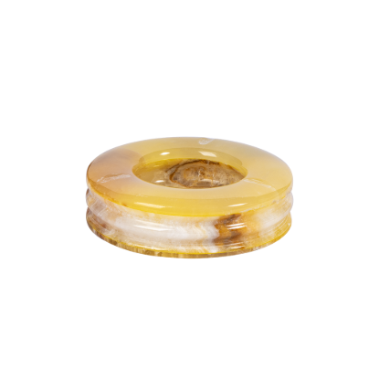 Picture of Royal Yellow Onyx Stone Ashtray – Elegant Handmade Marble Smoking Accessory
