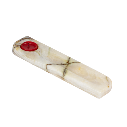 Picture of Luxury White Onyx Stone Candle Holder Tray – Handcrafted Decorative Marble Accent