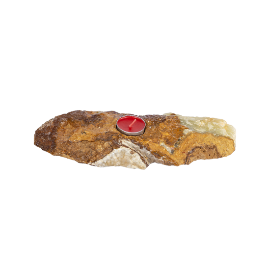 Picture of Natural Raw Onyx Stone Candle Holder – Handcrafted Rustic Marble Décor Piece