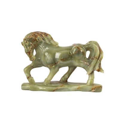 Picture of Green Onyx Stone Horse Sculpture – Handcrafted Luxury Decorative Figurine