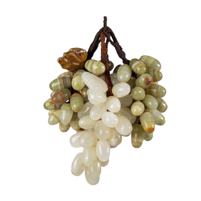 Picture of Natural Onyx Stone Decorative Hanging Grape Cluster – Handcrafted Luxury Fruit Sculpture