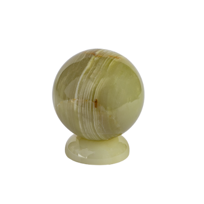 Picture of Natural Marble Stone Sphere Night Light with Matching Base – Handcrafted Luxury Glowing Ball Lamp