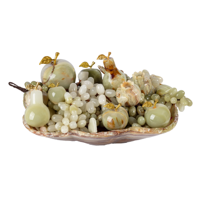 Picture of Luxury Onyx Stone Decorative Fruit Bowl Set – Handcrafted Marble Art Collection