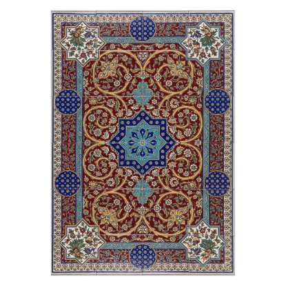 Picture of Persian Carpet Design Ceramic Tile Panel – Handcrafted Luxury Flooring & Wall Art for Hotels and Public Spaces