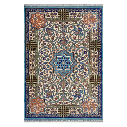 Picture of Persian Carpet Design Ceramic Tile Panel – Handcrafted Luxury Architectural Installation for Hotels and Public Spaces